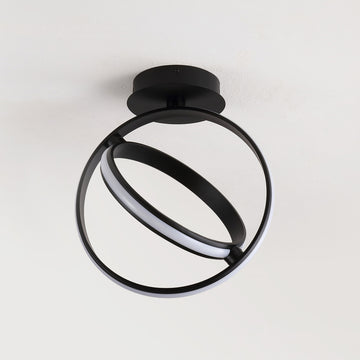 Nicole Modern Minimalist Aluminum Ring Integrated LED Semi Flush Mount - JONATHAN Y